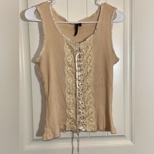Y2K Lace up tank top